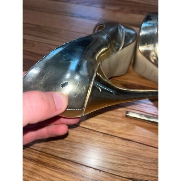 JOAN & DAVID Gold Danicolette Patent Leather Stiletto Pump Shoes Heels Size 10 - Picture 6 of 9
